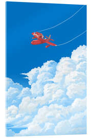 Acrylglasbild Fliegen über Wolken - syntetyc