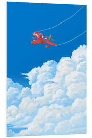 Hartschaumbild Fliegen über Wolken