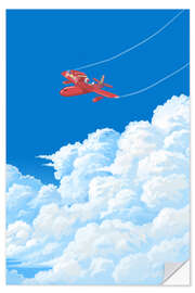 Wandsticker Fliegen über Wolken