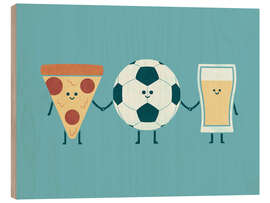 Holzbild Football Night - HandsOffMyDinosaur