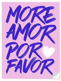 Wandsticker More Amor Por Favor, Lila