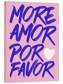 Holzbild More Amor Por Favor, Lila
