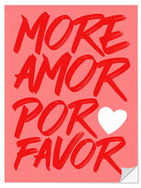 Wandsticker More Amor Por Favor, Rot