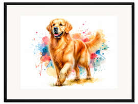 Gerahmter Kunstdruck Golden Retriever - nobelart