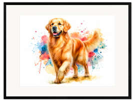 Gerahmter Kunstdruck Golden Retriever