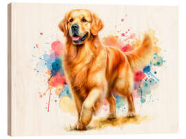 Holzbild Golden Retriever