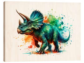 Holzbild Triceratops - nobelart