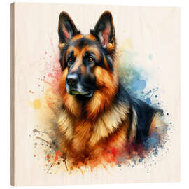Holzbild Schäferhund