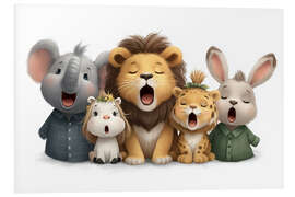 Hartschaumbild Lustige Safari-Bande beim gemeinsamen Singen