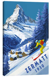 Leinwandbild Zermatt 1930 - Vintage Ski - Thomas Klee