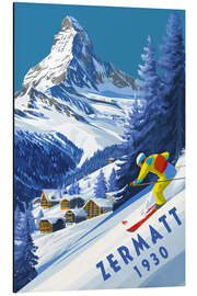 Magnettafel Zermatt 1930 - Vintage Ski