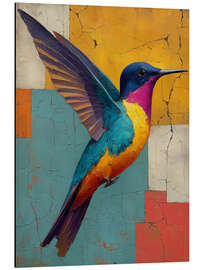 Magnettafel Kolibri im Flug - Abstrakte Farbkomposition