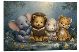 Acrylglasbild Waldfreunde teilen gemeinsam ein Märchenbuch - Thomas Klee