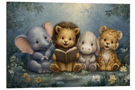 Alubild Waldfreunde teilen gemeinsam ein Märchenbuch - Thomas Klee