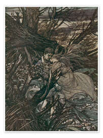 Obra artística The Knight Took the Beautiful Girl in His Arms - Arthur Rackham