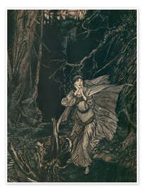Obra artística Berthalda in the Black Valley, 1912 - Arthur Rackham