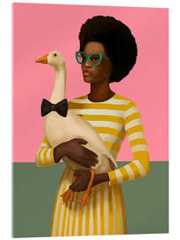 Acrylglasbild Stilvolle Frau mit Gans - Branka Kodžoman