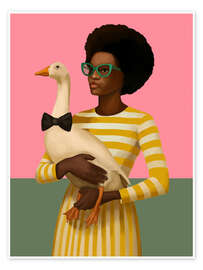 Poster Stilvolle Frau mit Gans - Branka Kodžoman