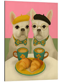 Magnettafel Französische Bulldoggen beim Frühstück