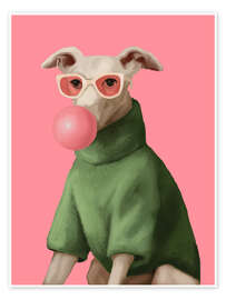 Wall art print Bubblegum Pup - Branka Kodžoman