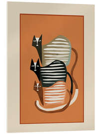 Acrylglasbild Gestapelte abstrakte Katzen