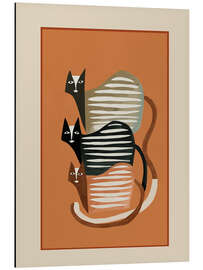 Alubild Gestapelte abstrakte Katzen