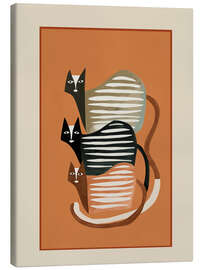 Leinwandbild Gestapelte abstrakte Katzen