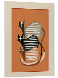 Hartschaumbild Gestapelte abstrakte Katzen