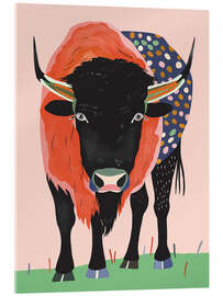 Acrylglasbild Lebhafter Bison - Artsy Sesta