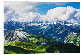 Acrylglasbild Blick vom Nebelhorn bei Obersdorf auf die Alpen