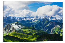 Aluminium print View of the Alps from the Nebelhorn near Obersdorf - Rico Ködder
