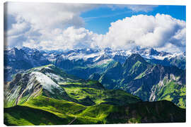 Leinwandbild Blick vom Nebelhorn bei Obersdorf auf die Alpen - Rico Ködder