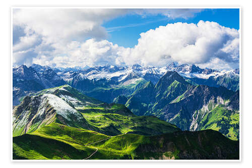 Plakat View of the Alps from the Nebelhorn near Obersdorf