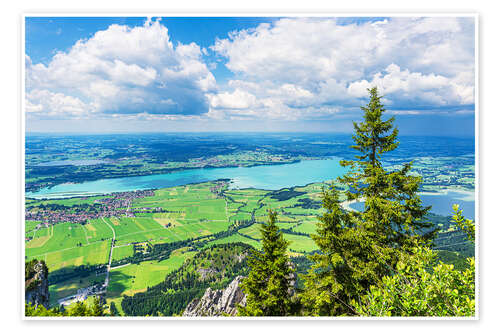 Plakat View of Schwangau from Tegelberg