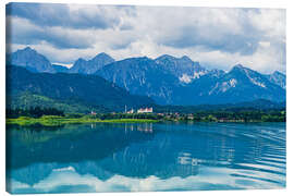 Leinwandbild Forggensee und die Allgäuer Alpen bei Füssen - Rico Ködder