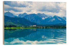 Holzbild Forggensee und die Allgäuer Alpen bei Füssen - Rico Ködder