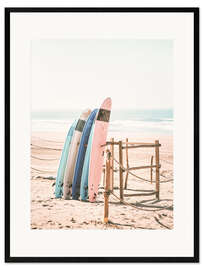 Gerahmter Kunstdruck Strand-Surfbretter