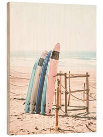 Holzbild Strand-Surfbretter