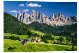 Acrylglasbild Sommer im Villnößtal Südtirol