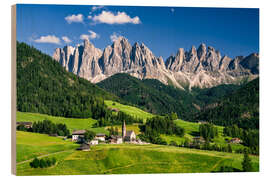 Holzbild Sommer im Villnößtal Südtirol