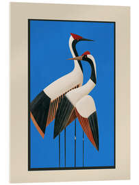 Acrylglasbild Stille in Bewegung - Kraniche in Blau - Branka Kodžoman