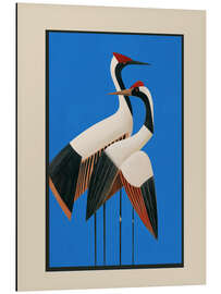 Aluminiumsbilde Stillness in Motion - Cranes in Blue - Branka Kodžoman