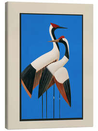 Leinwandbild Stille in Bewegung - Kraniche in Blau - Branka Kodžoman