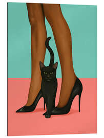 Gallery Print Frau in High Heels mit schwarzer Katze