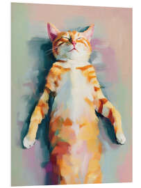 Hartschaumbild Schlafendes orangefarbenes Kätzchen