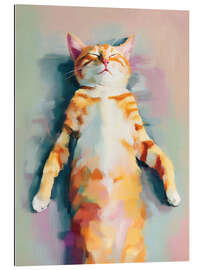 Gallery Print Schlafendes orangefarbenes Kätzchen