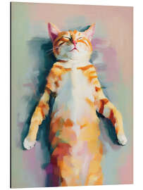 Magnettafel Schlafendes orangefarbenes Kätzchen