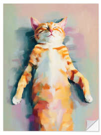 Wandsticker Schlafendes orangefarbenes Kätzchen