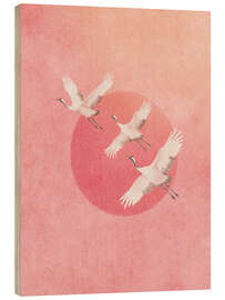 Holzbild Die rosa Sonne