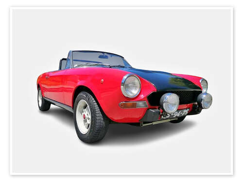 Poster Vintage Fiat 124 Cabrio